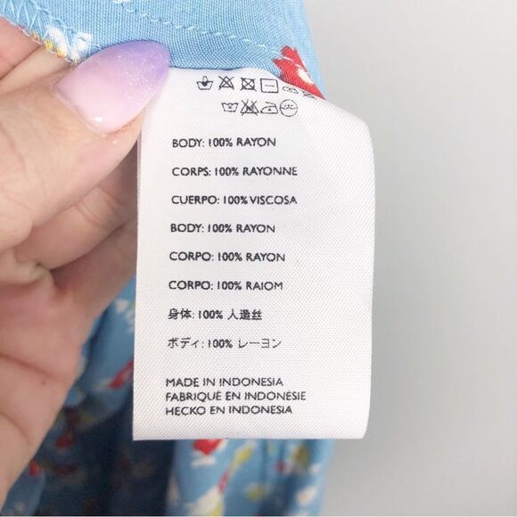 FAITHFULL THE BRAND | Erin Blue Jasmin Floral Midi Dress Women’s Size 4 - Picture 14 of 15